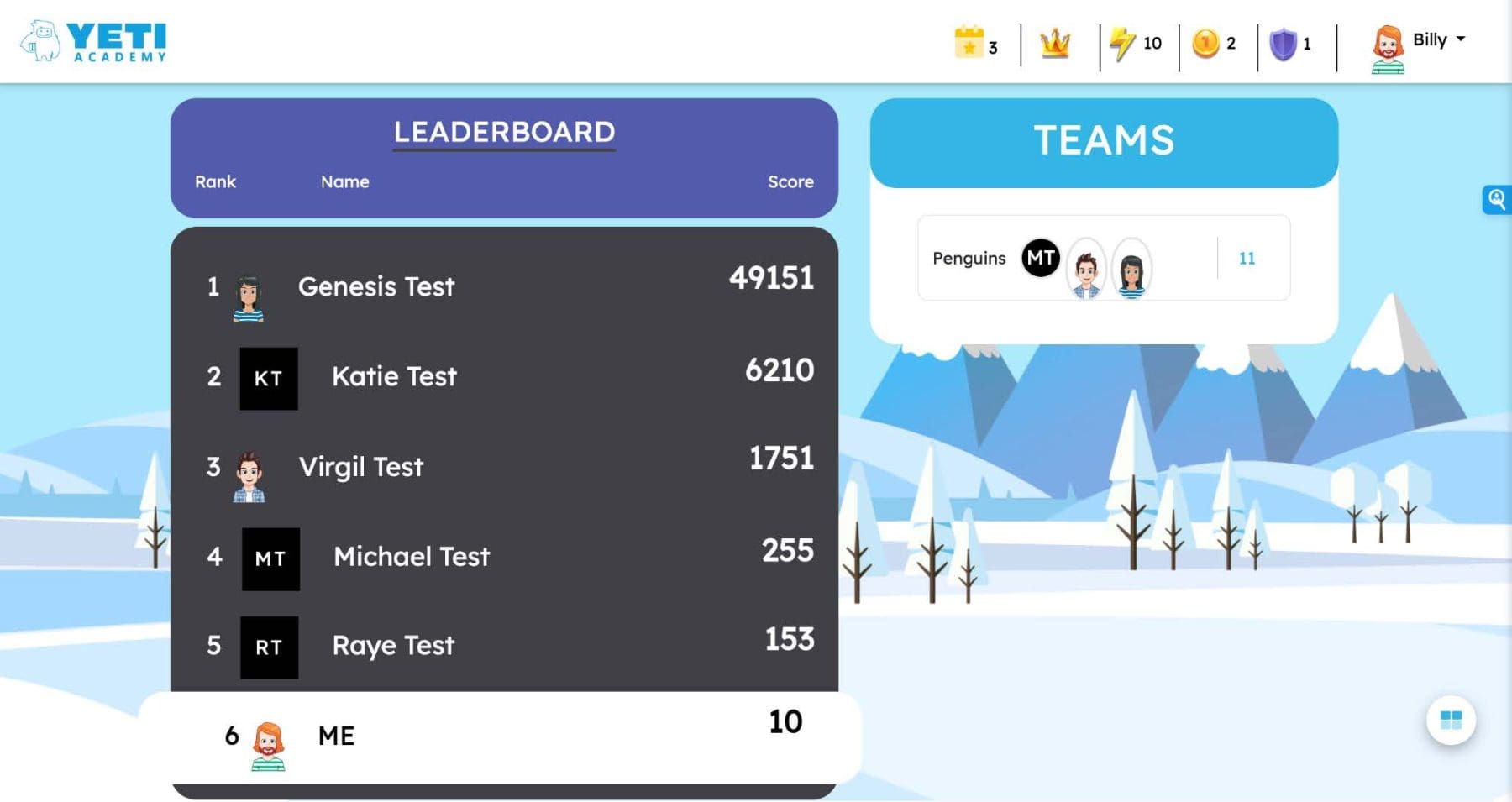 Scoreboard and leaderboard - TypingClub